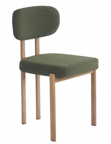 Silla MESINA, metal acabado de color madera,...