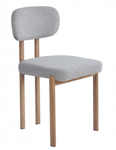 Silla MESINA, metal acabado de color madera,...