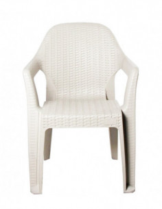 Sillón CIES, apilable, polipropileno blanco 2