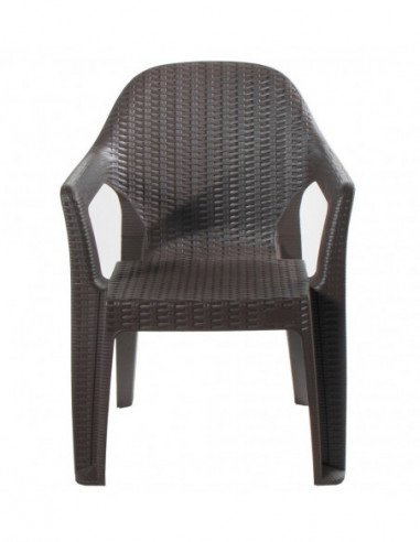 Sillón CIES, apilable, polipropileno marrón...