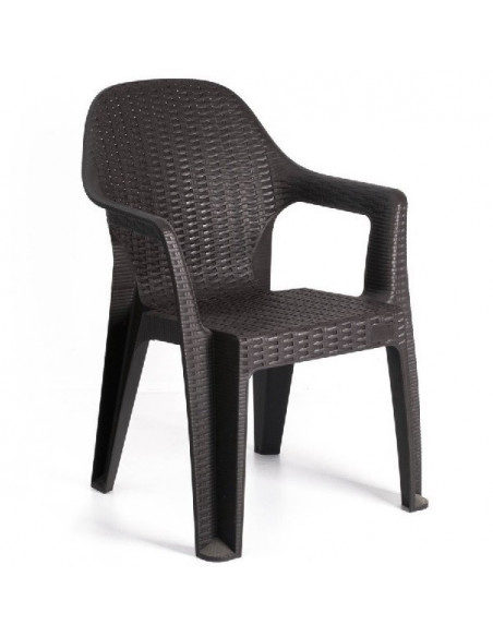 Sillón CIES, apilable, polipropileno marrón chocolate