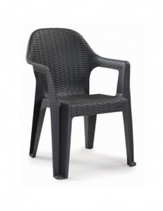 Sillón CIES, apilable, polipropileno antracita