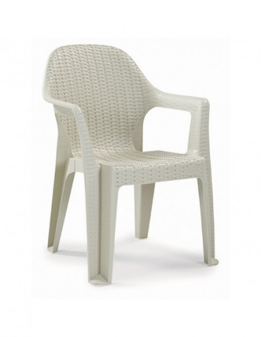 Sillón CIES, apilable, polipropileno capuccino