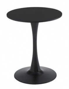 Mesa TUL (SI), base de metal, tapa lacada negra, 60 cms...