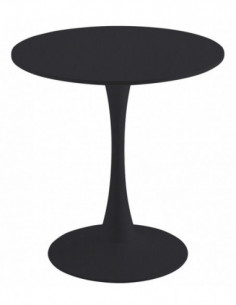 Mesa TUL (SI), base de metal, tapa lacada negra, 70 cms...