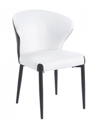 Silla DAVOS, metal, tapizado similpiel marrón y...