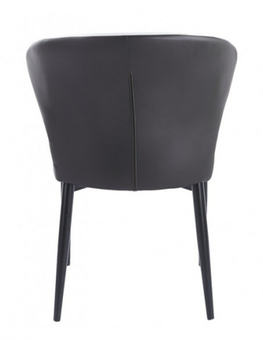 Silla DAVOS, metal, tapizado similpiel marrón y...