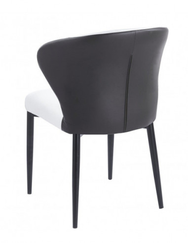 Silla DAVOS, metal, tapizado similpiel marrón y...