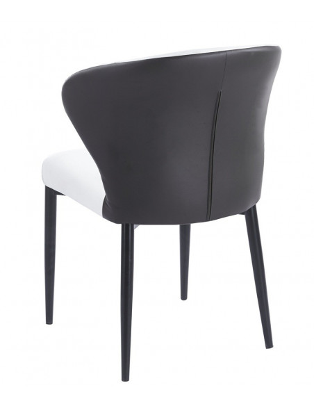 Silla DAVOS, metal, tapizado similpiel marrón y blanco