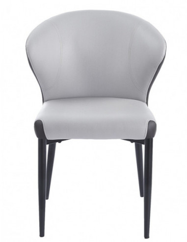 Silla DAVOS, metal, tapizado similpiel marrón y...