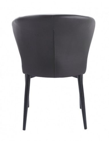 Silla DAVOS, metal, tapizado similpiel marrón y...