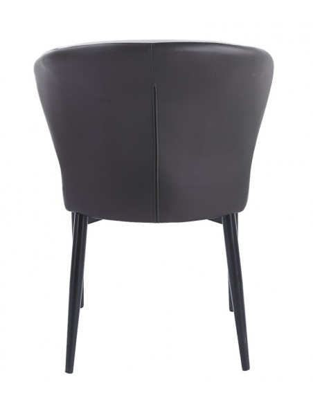 Silla DAVOS, metal, tapizado similpiel marrón y gris