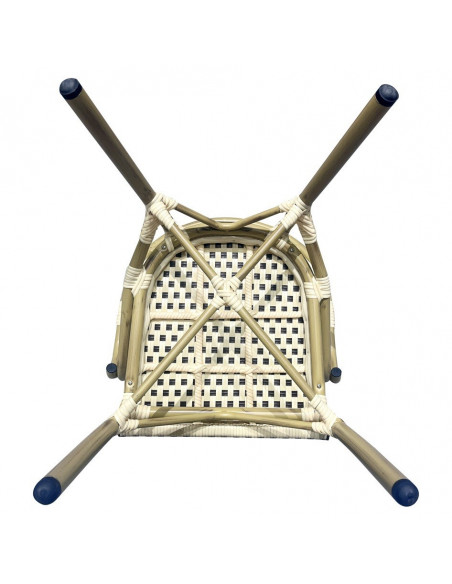 Sillón NERJA, apilable, aluminio, ratán beige y marrón