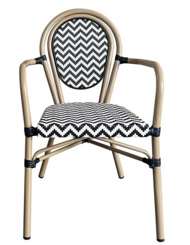 Sillón TARAMAY, apilable, aluminio, mesh blanco...