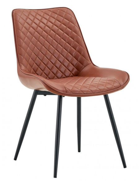 Silla FELICIA, metal, tapizado similpiel vintage 20