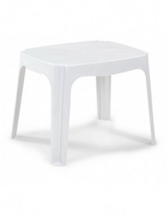 Mesa TORROX, baja, apilable, polipropileno blanco