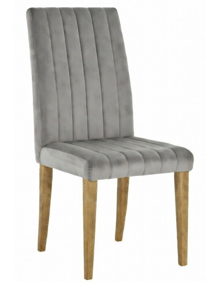 Silla GENOVA, patas metálicas, tapizado velvet gris