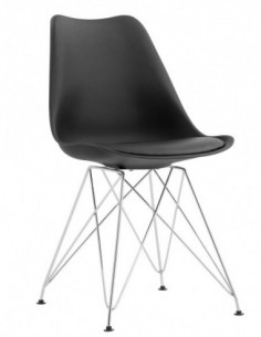 Silla BELLA (SU), cromada, carcasa y cojín negro
