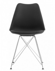 Silla BELLA (SU), cromada, carcasa y cojín negro 2