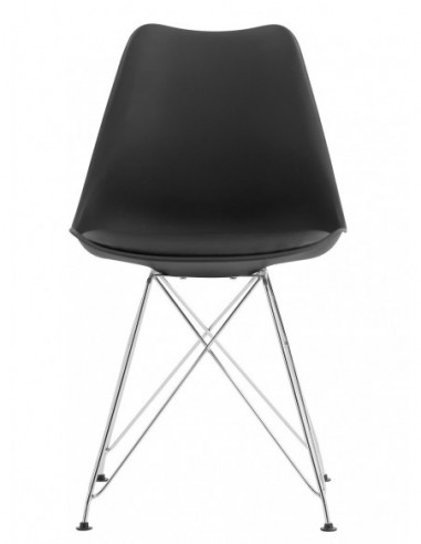 Silla BELLA (SU), cromada, carcasa y cojín negro