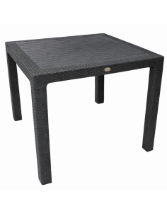 Mesa MIJAS, polipropileno antracita, 90 x 90 cms