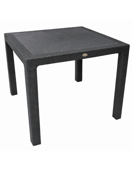 Mesa MIJAS, polipropileno antracita, 90 x 90 cms