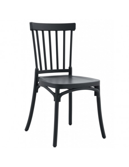Silla MILOS 43, apilable, tratamiento anti UV, polipropileno antracita