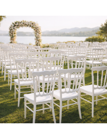 Silla WEDDING 77, apilable, polipropileno blanco